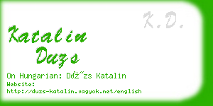 katalin duzs business card